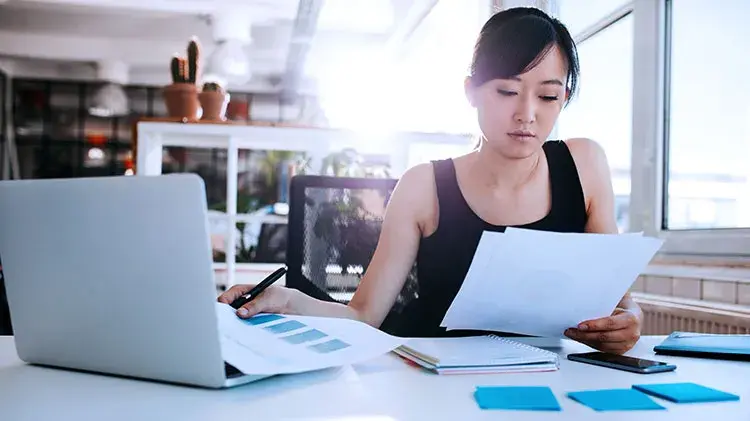 Businesswoman at laptop